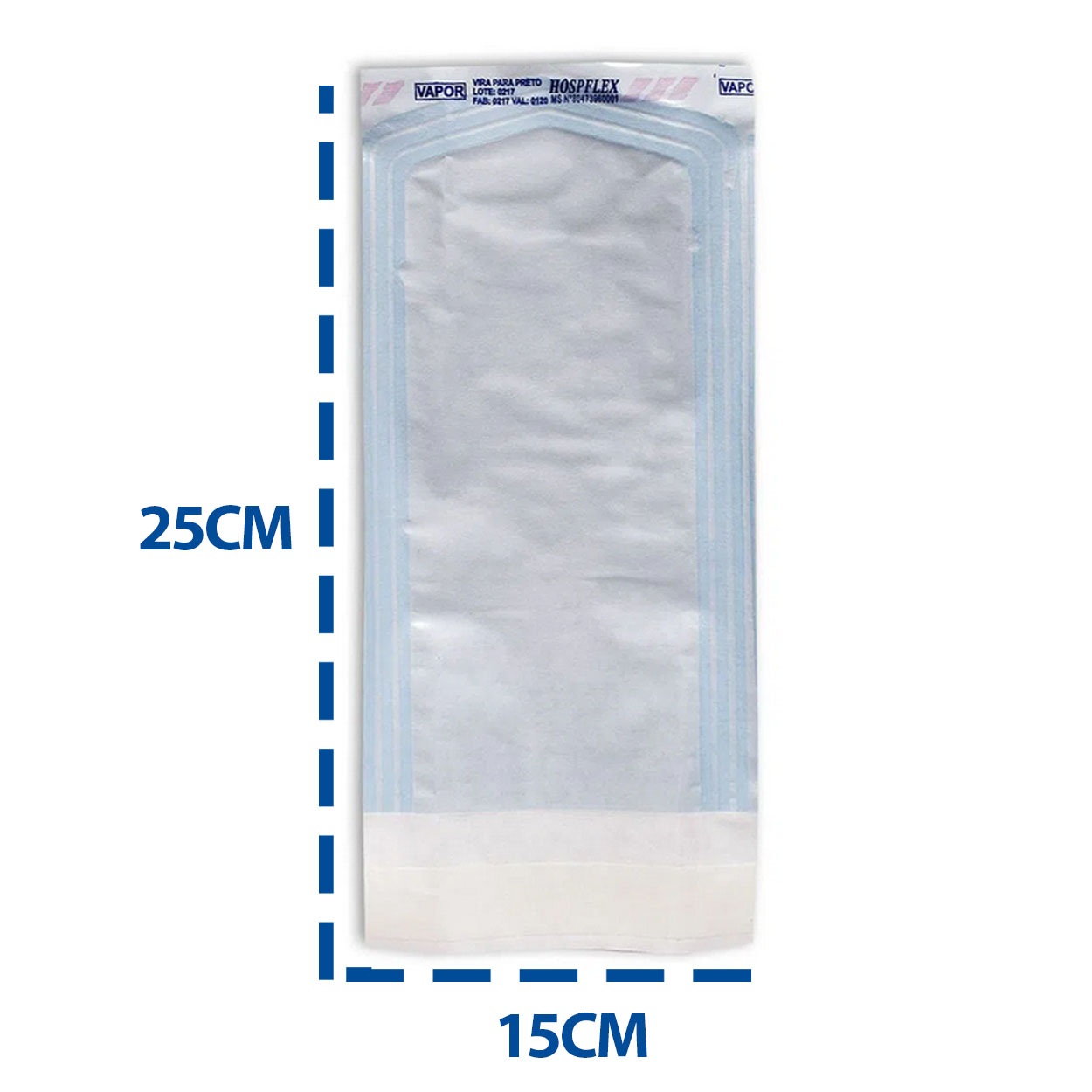 Papel Grau Cirurgico Para Autoclave Envelope 15x25 C/100un Hospflex