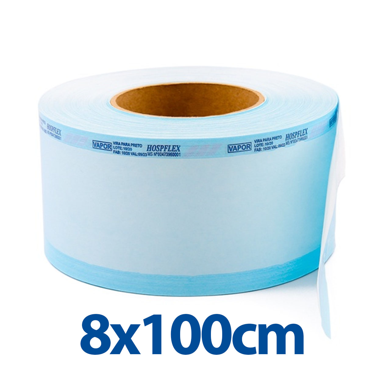 Papel Grau Cirurgico para Autoclave Rolo 8x100 Hospflex