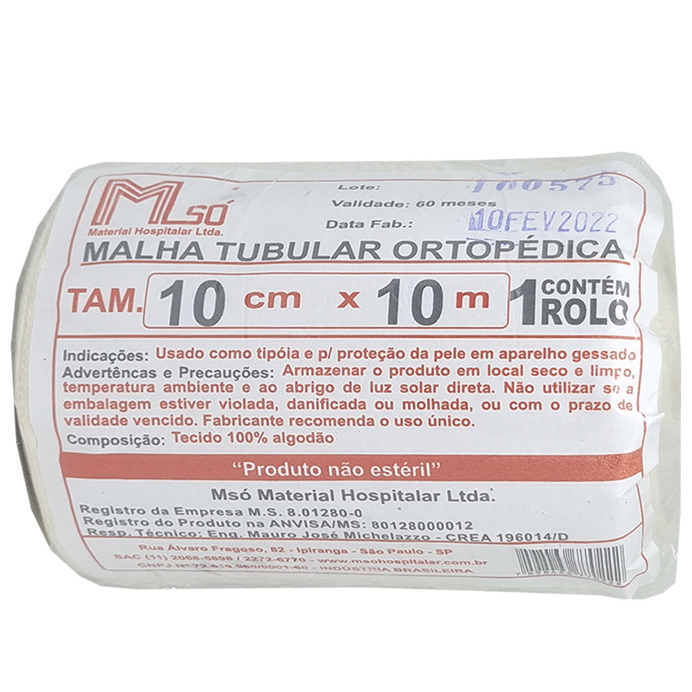 Malha Tubular Algodão Rolo 10x100cm MSÓ