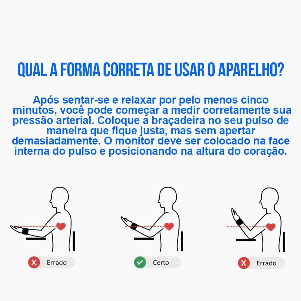 Aparelho de Pressão Digital Automatico Pulso G-Tech 3D 