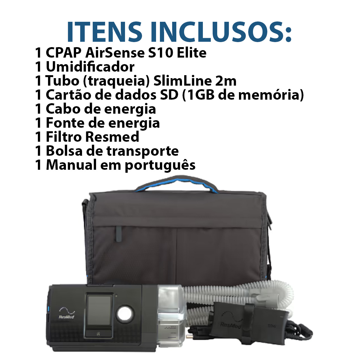 CPAP AirSense10 com Umidificador Resmed Pressão Fixa