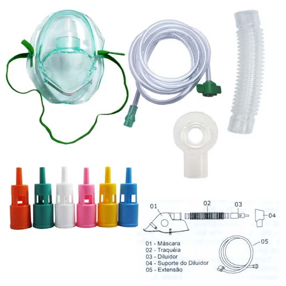 Máscara Venturi Adulto Alongado Foyomed 6 Diluidores