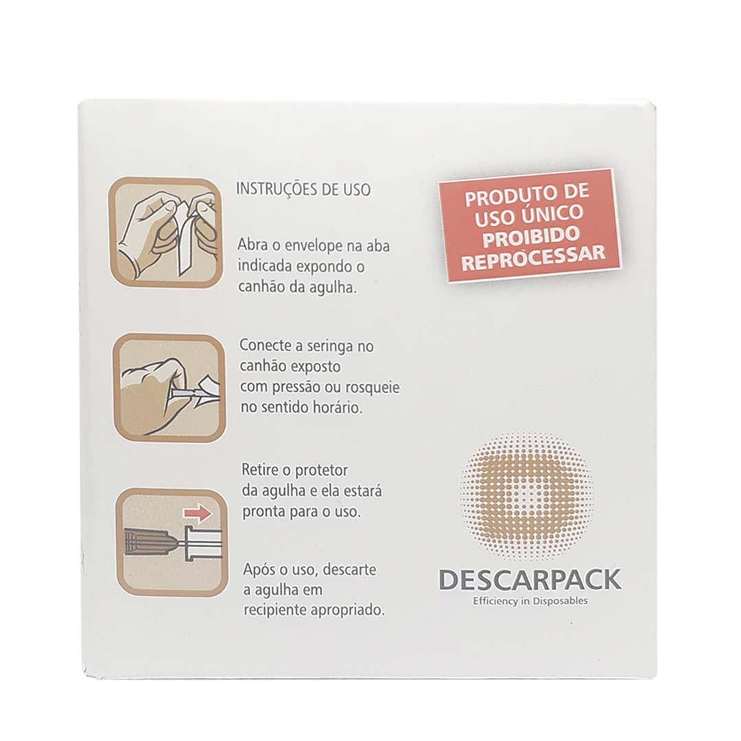 Agulha Hipodérmica Descartável Descarpack 30x0,70mm 100un