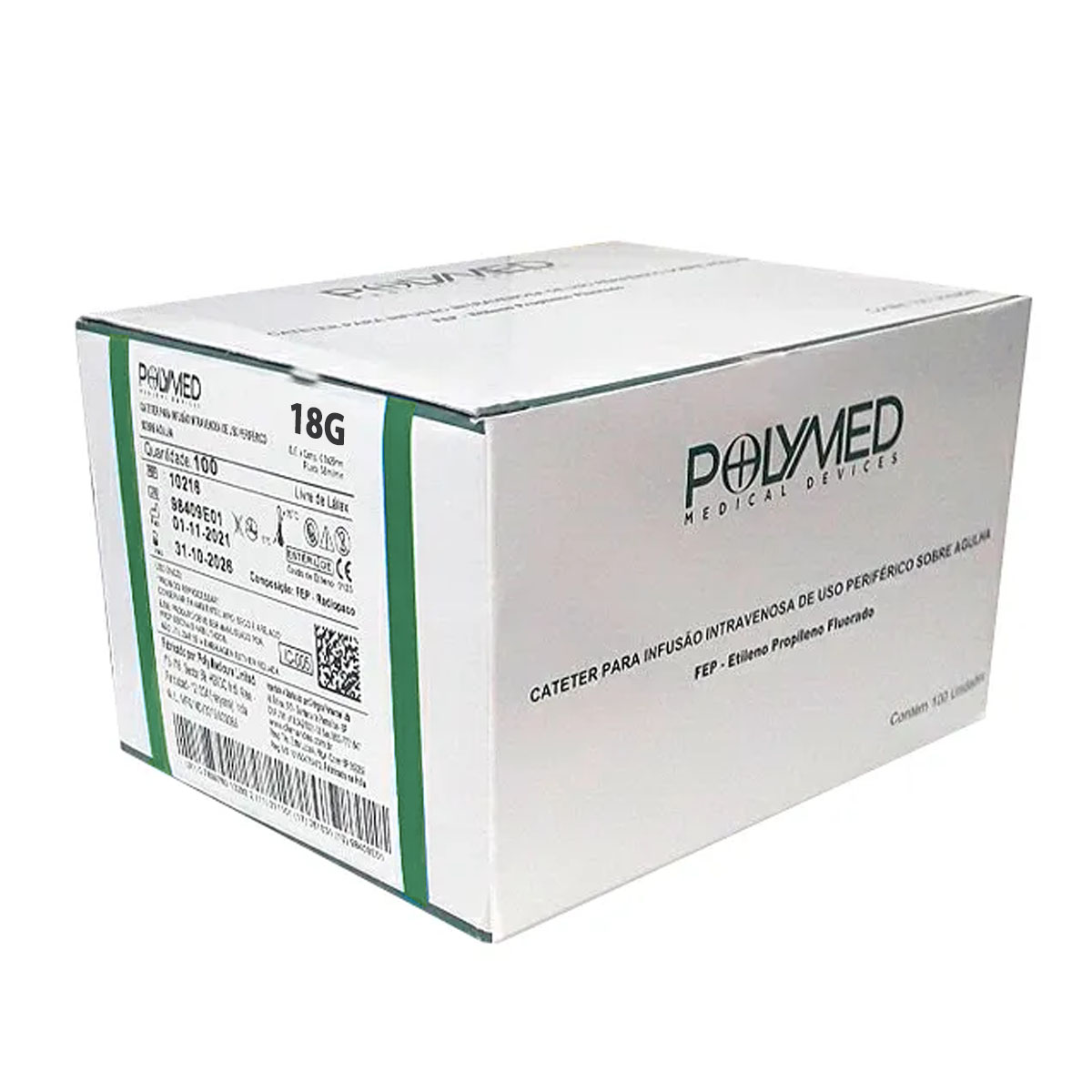 Cateter Periferico IV 18G Teflon Polymed 1 unidades