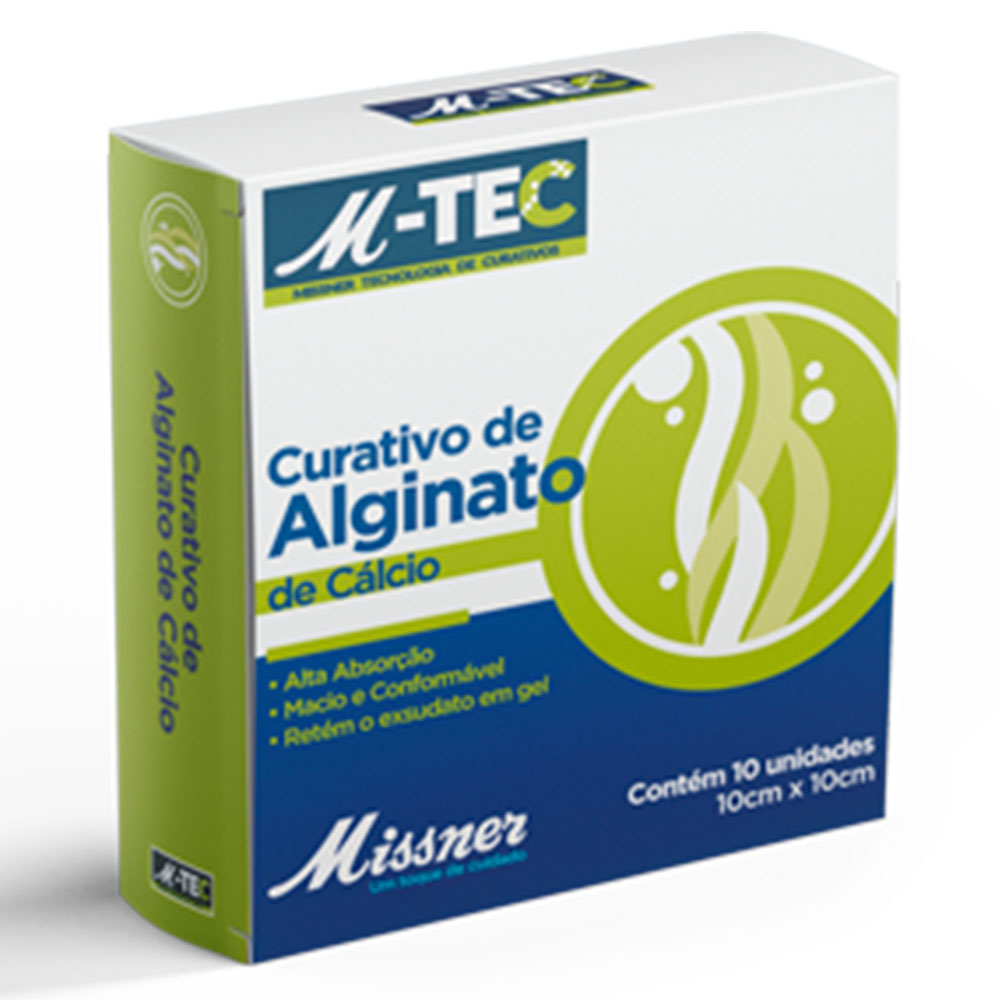 Curativo de Alginato de Cálcio M-TEC 10cmX10cm 1und