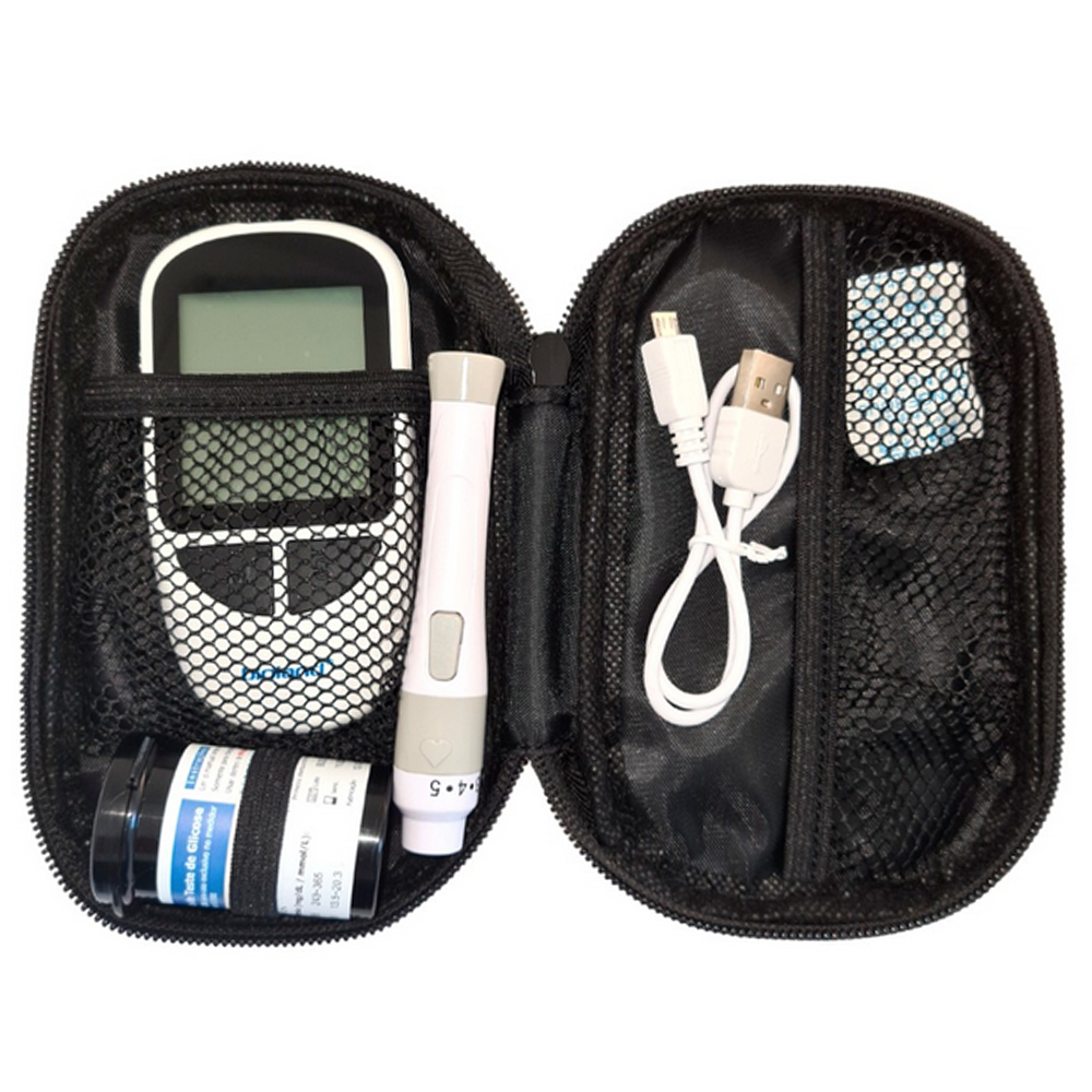 Kit Medidor de Glicose Bioland Cabo USB 125 Tiras de Teste