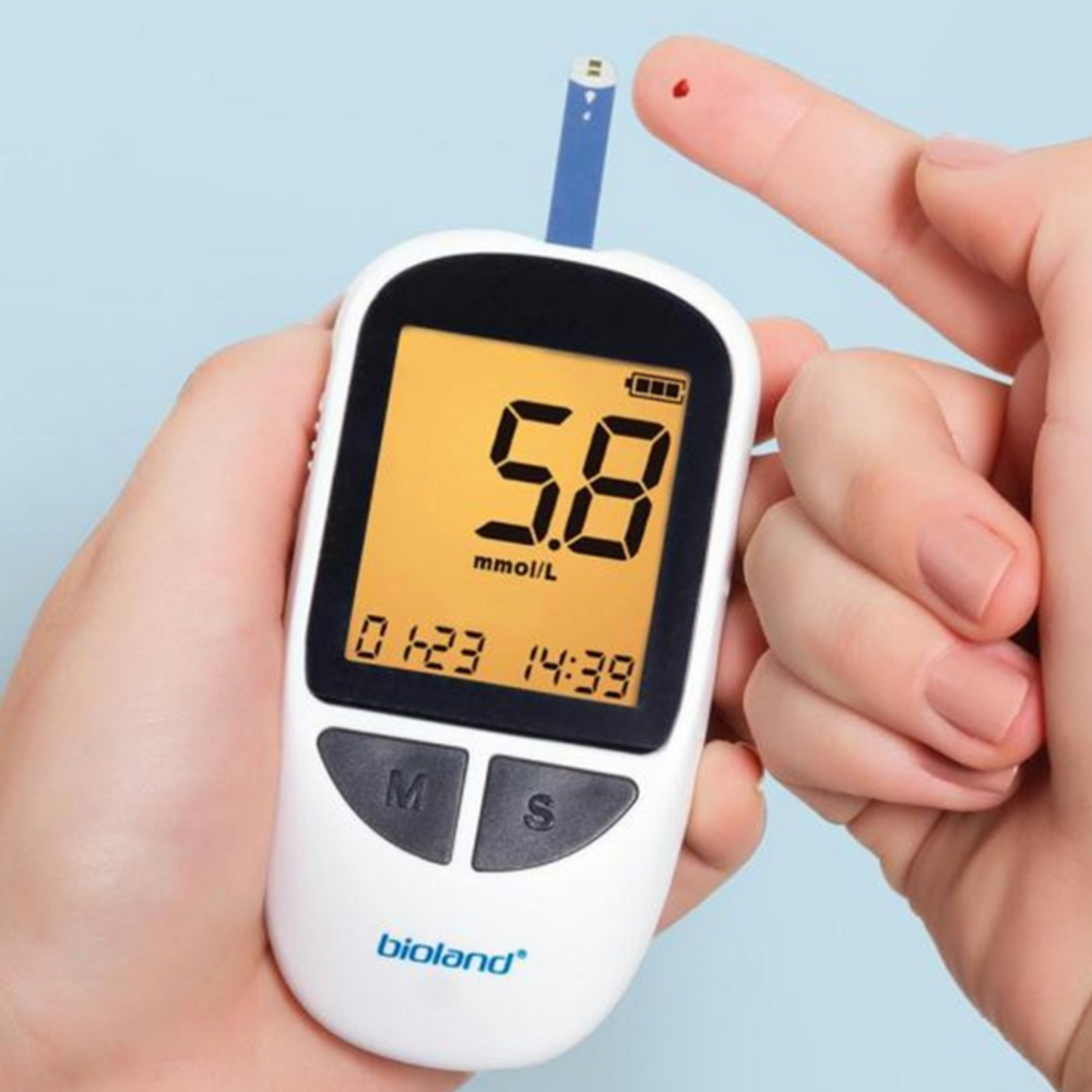 Kit Medidor de Glicose Bioland Cabo USB 125 Tiras de Teste