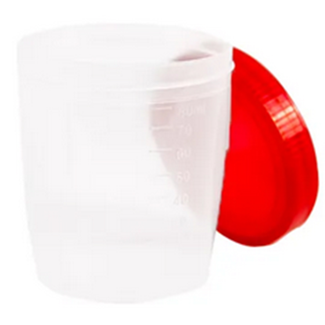 Frasco Coletor Universal 80ml Opaco Tampa Branca Com Pá Firstlab