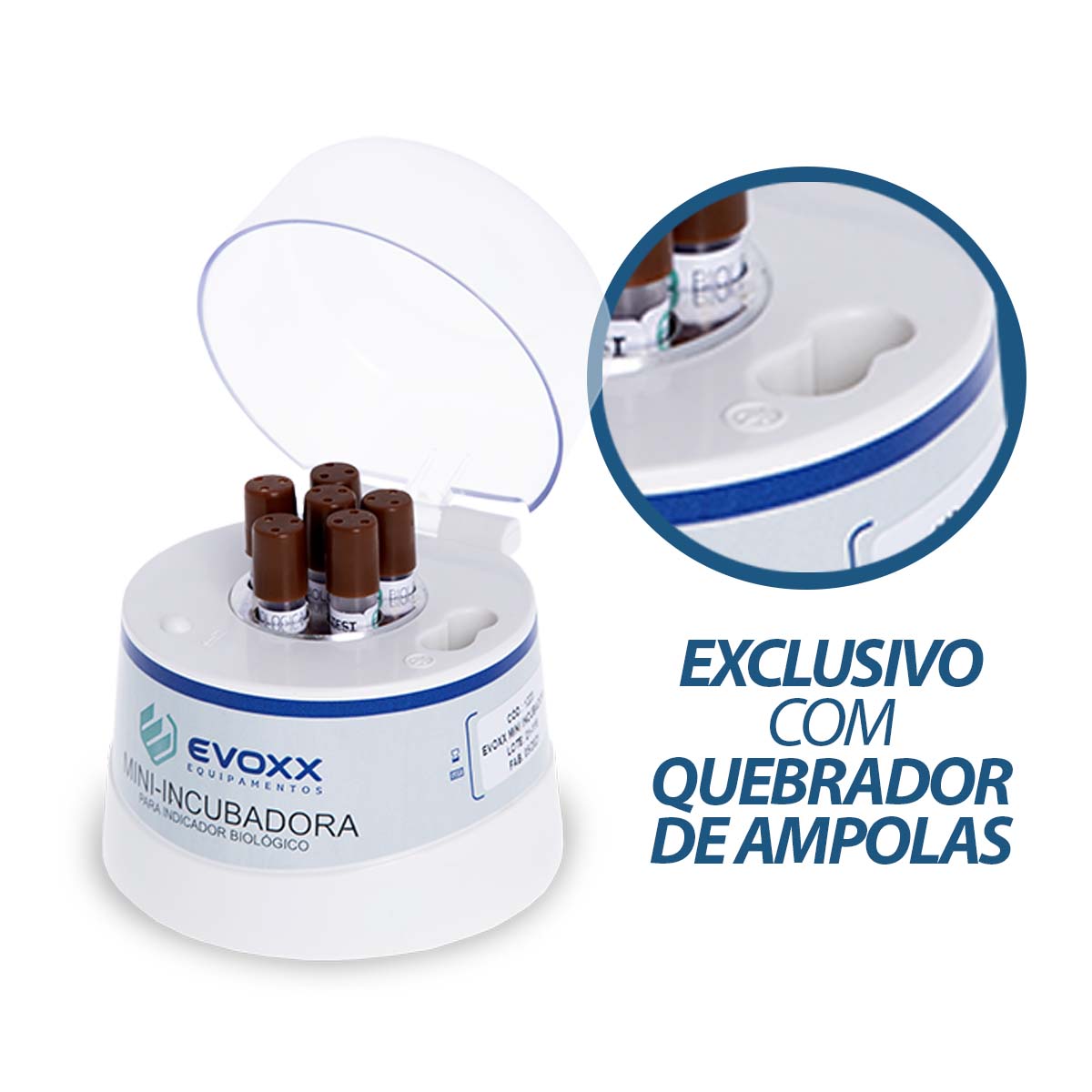 Mini Incubadora para 6 Indicadores Biológicos Evoxx 