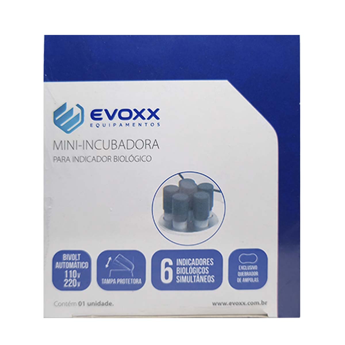 Mini Incubadora para 6 Indicadores Biológicos Evoxx 