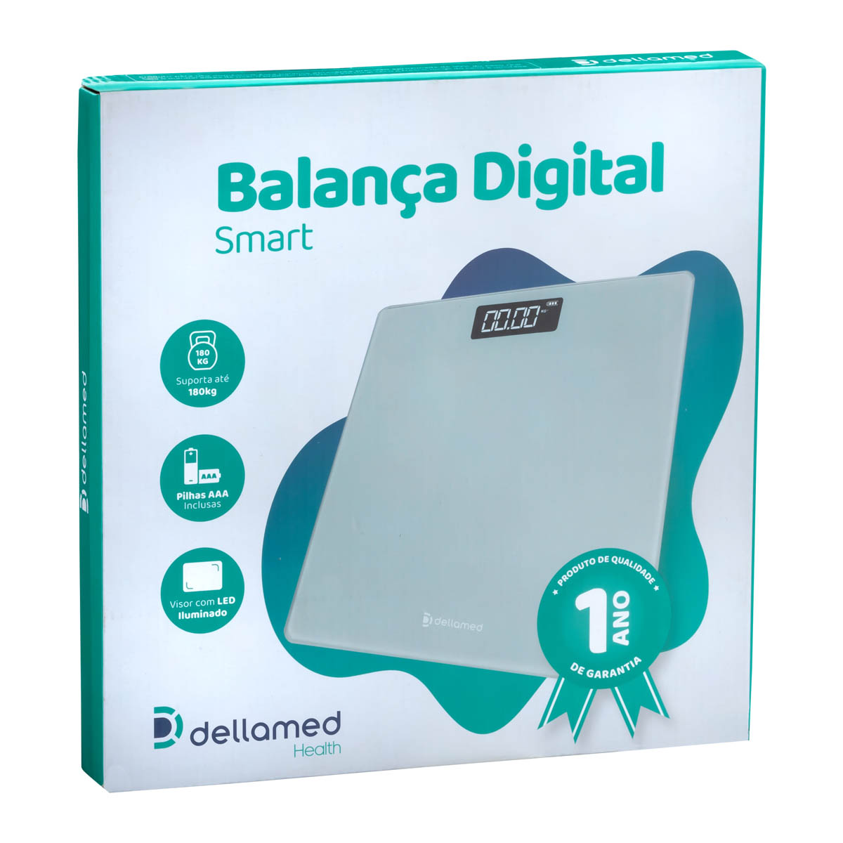 Balança Digital Corporal Smart Dellamed Preta 180kg