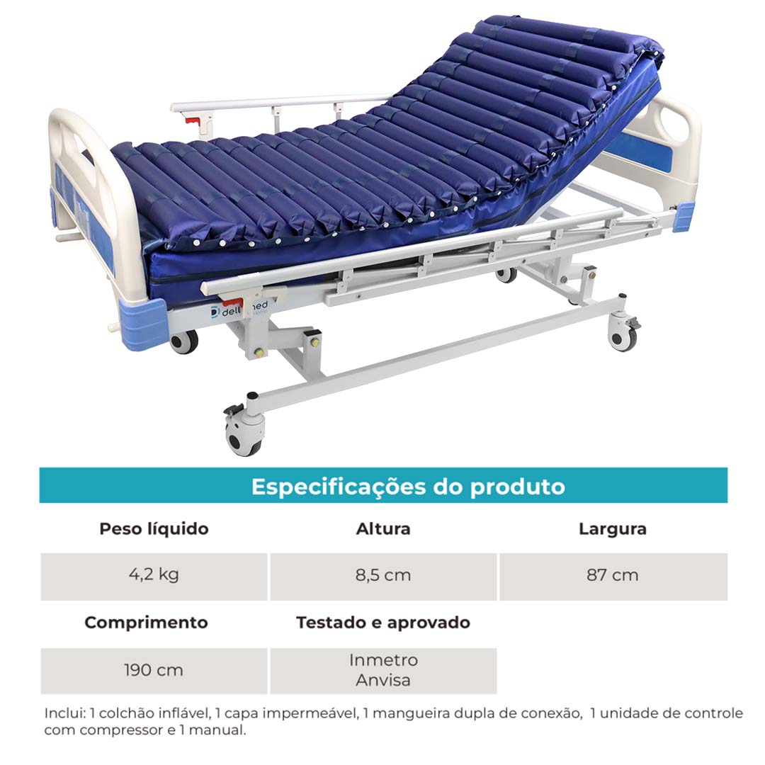 Colchão Hospitalar Pneumático Air Tube Dellamed