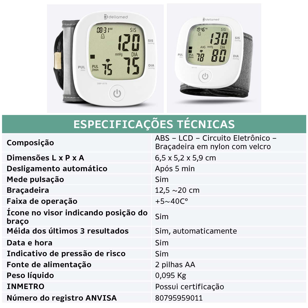 Aparelho De Pressão Monitor de Pulso Digital Automático Multilaser