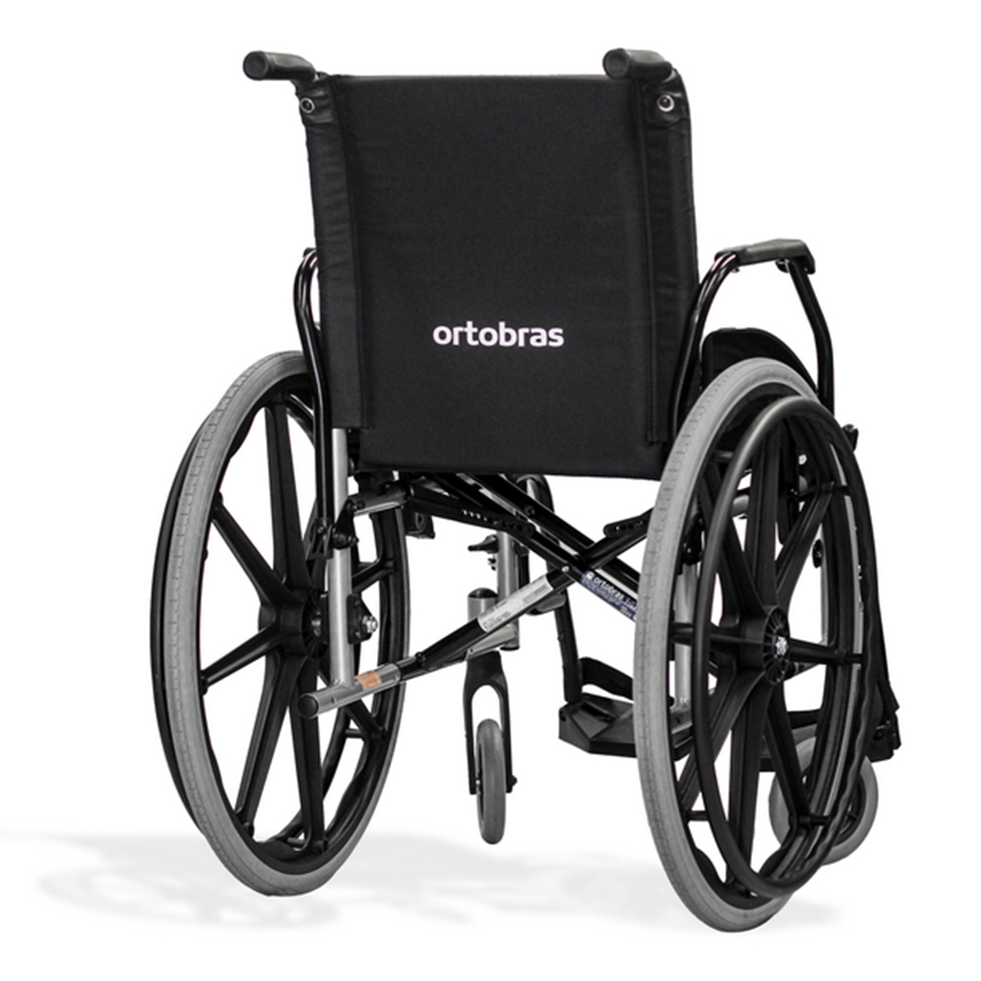 Cadeira de Rodas Ortobras KE Assento 50cm Dobrável Obeso 120kg Prata
