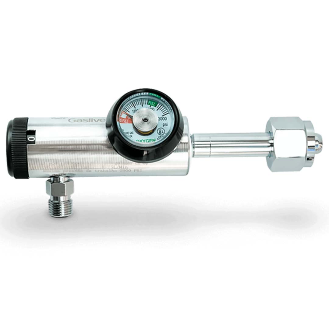 Regulador de Pressão Oxigênio O2 CLICK 0 15 Lpm Gaslive B1030