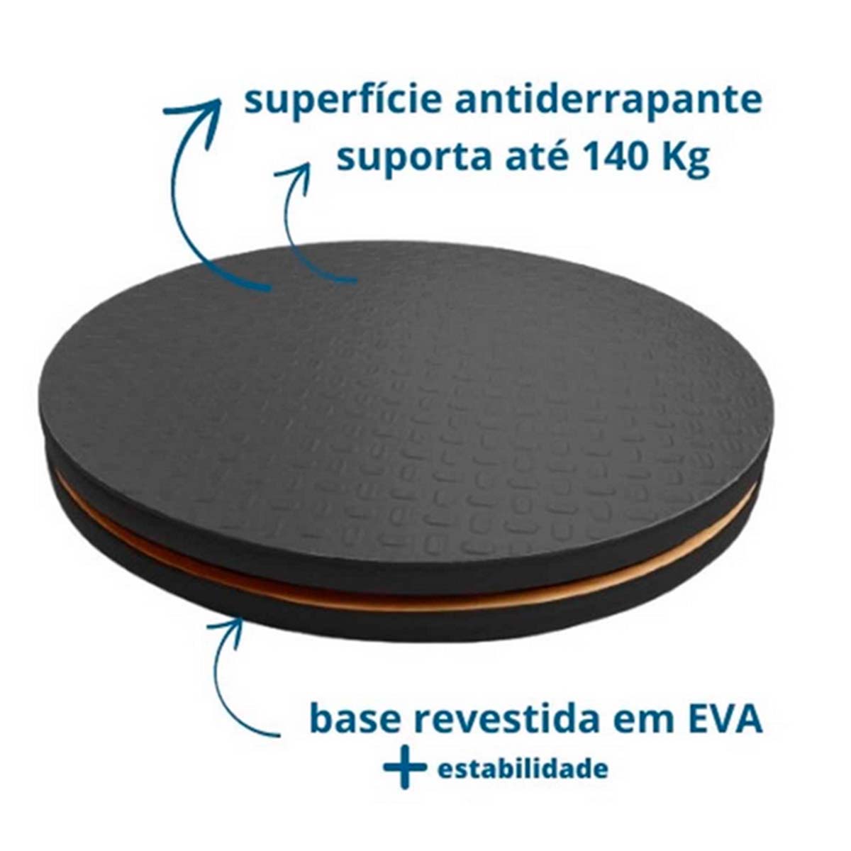 Disco de Rotação Exercitador de Quadril 39cm Preto Arktus 