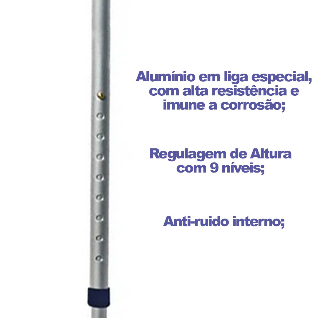 Muleta Canadense Alo Fixa Infantil Par Azul Marinho