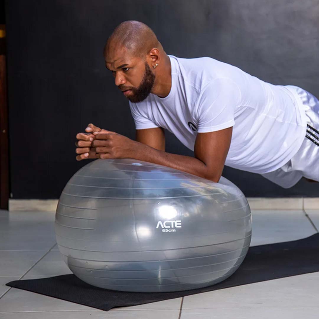 Bola de Pilates 65cm Gym Bal Transparente C/ Bomba de Ar