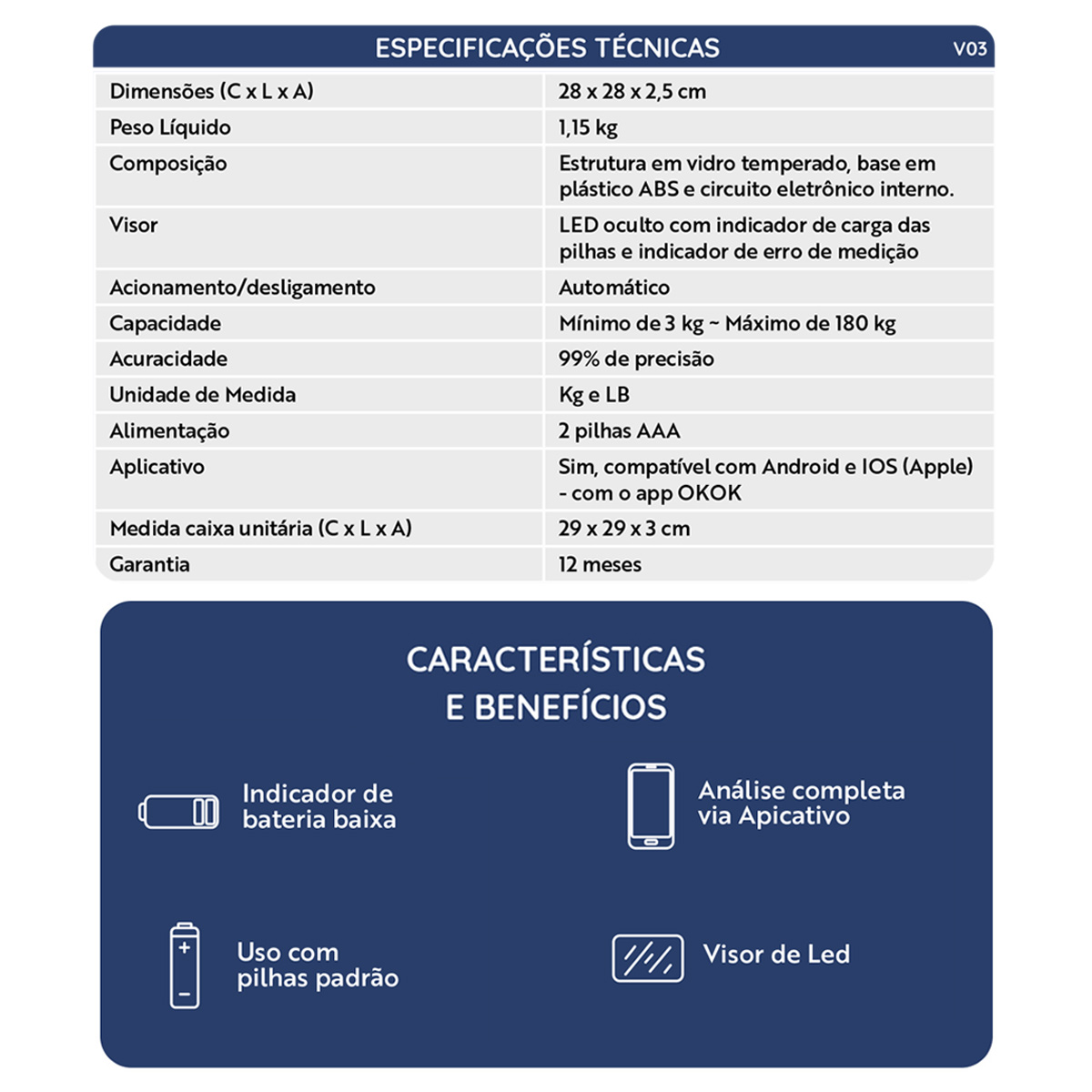 Balança de Bioimpedância Alta Precisão 180kg Dellamed