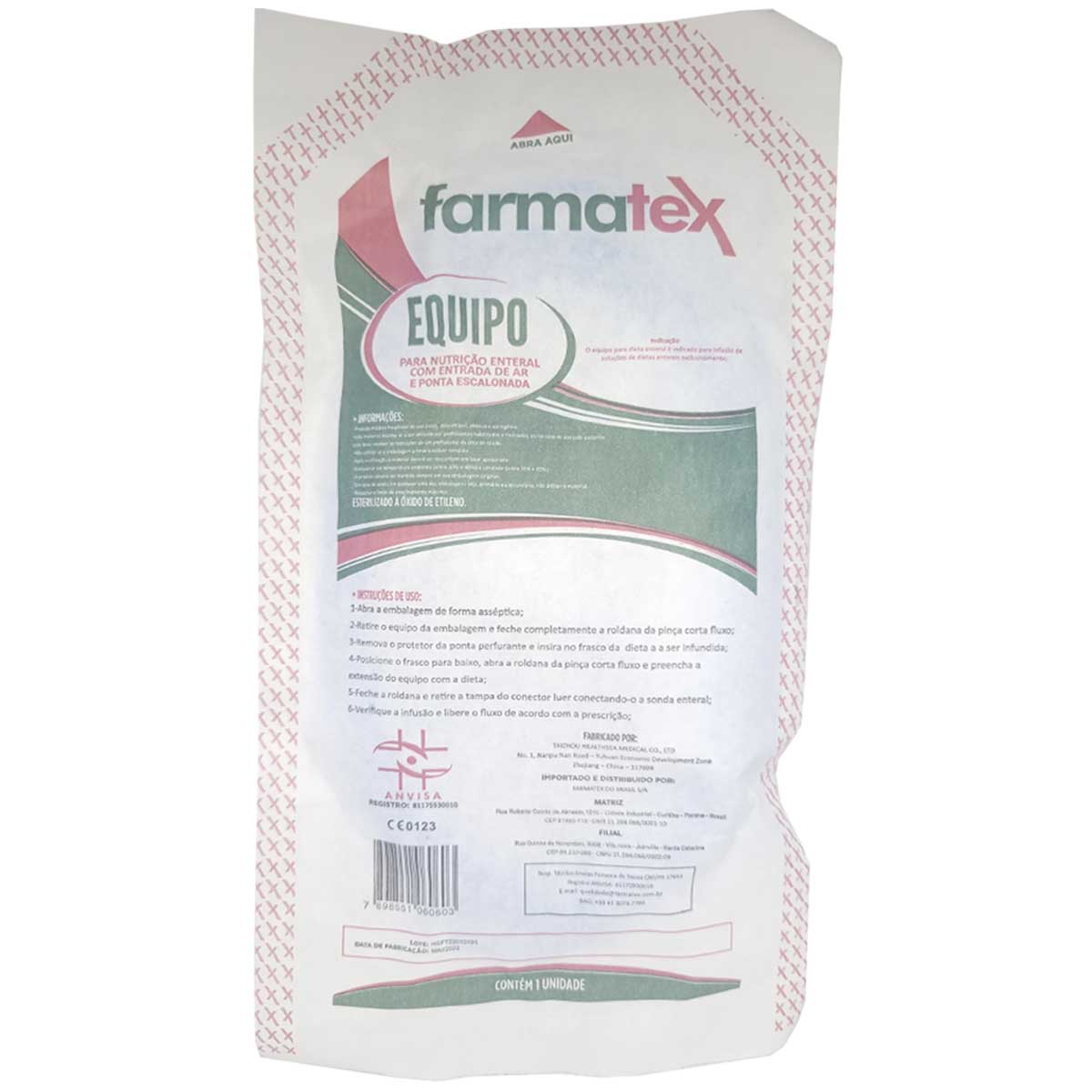 Equipo para Nutrição Enteral Escalonado com Filtro de Ar Farmatex