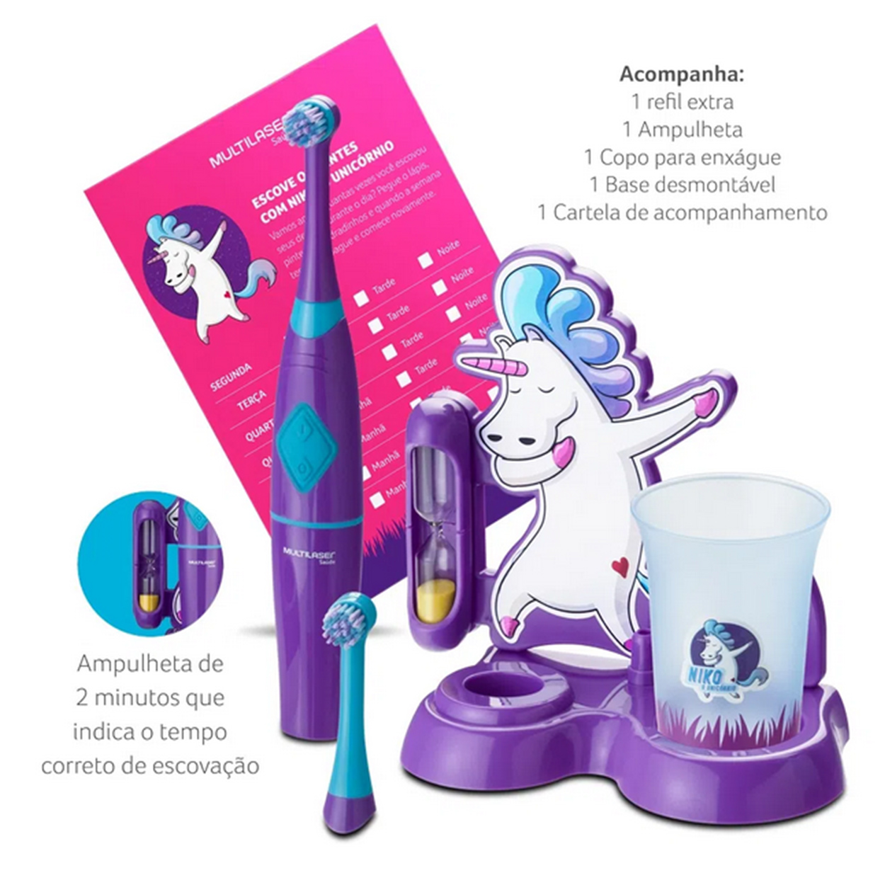 Escova Dental Elétrica Infantil Niko Funny Brush