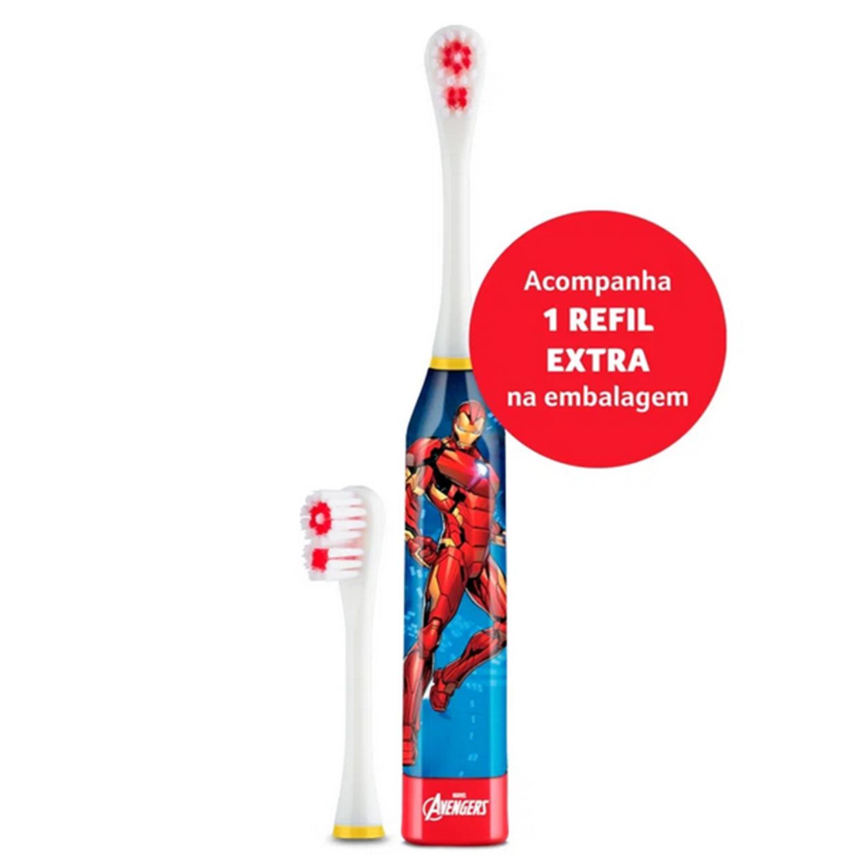 Escova Dental Elétrica Vibracional Infantil Marvel Avengers Homem de Ferro