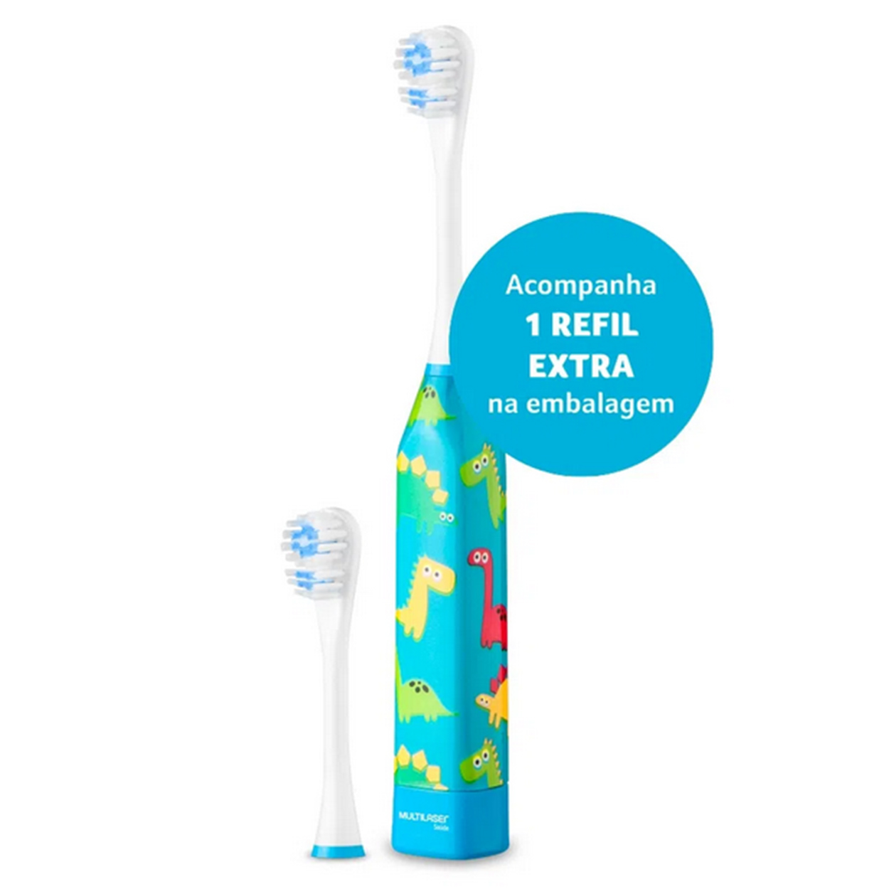 Escova Dental Elétrica Vibracional Infantil Kids Dinossauro