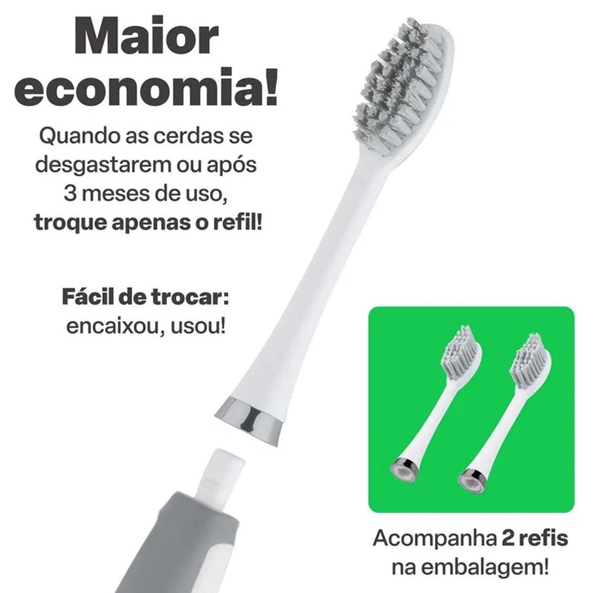 Escova Dental Eletrica Pilha Adulto Vibracional Sônica Multilaser