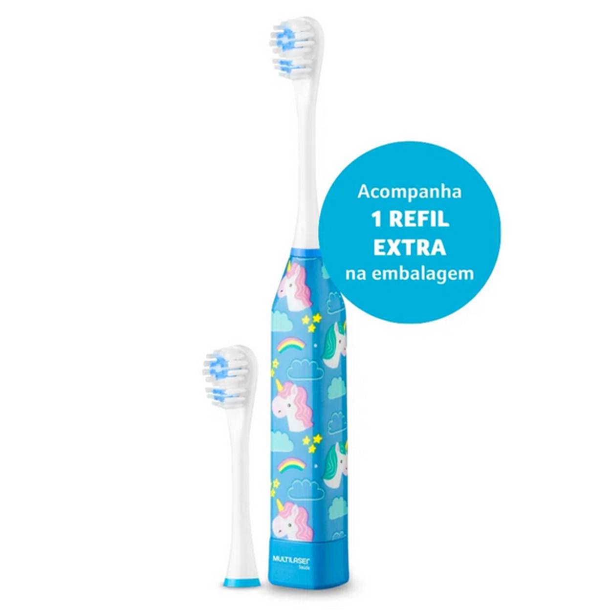Escova Dental Elétrica Vibracional Infantil Kids Unicórnio 