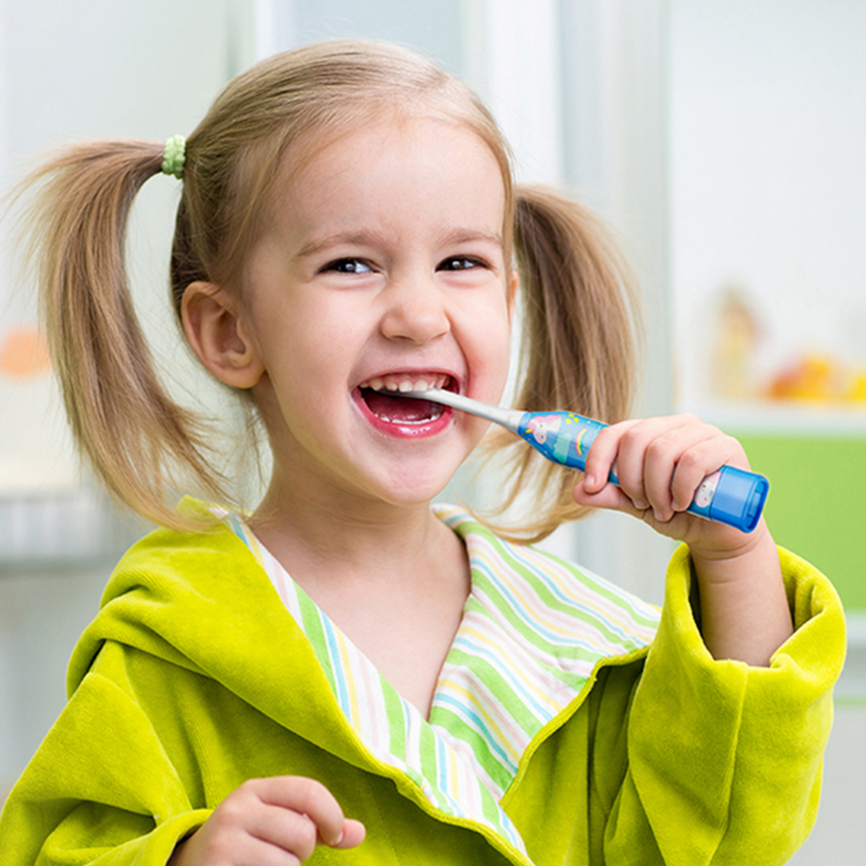 Escova Dental Elétrica Vibracional Infantil Kids Unicórnio 