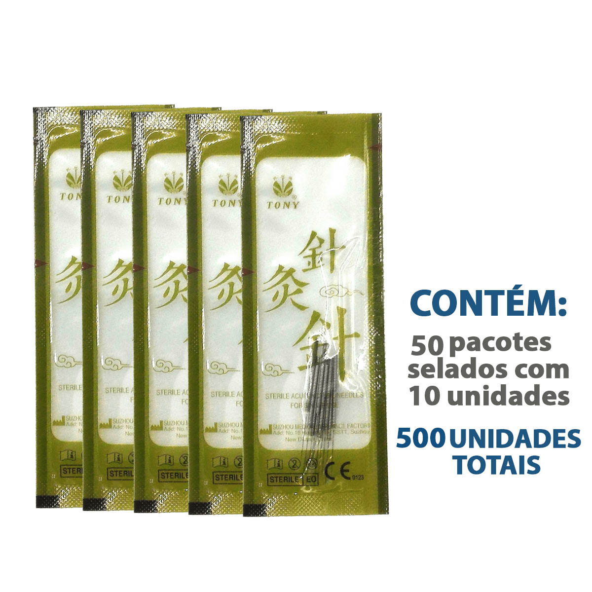 Agulhas Acupuntura Estereis Aço Inoxidável 0,25x40mm 500un Tony