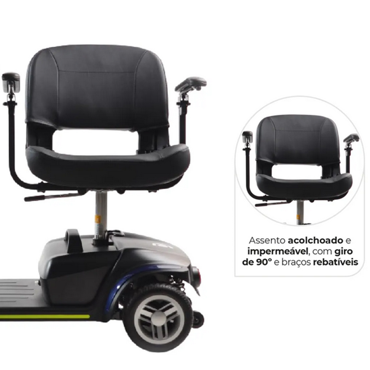 Scooter Elétrica Preta LB Ligth Até 136kg Dellamed