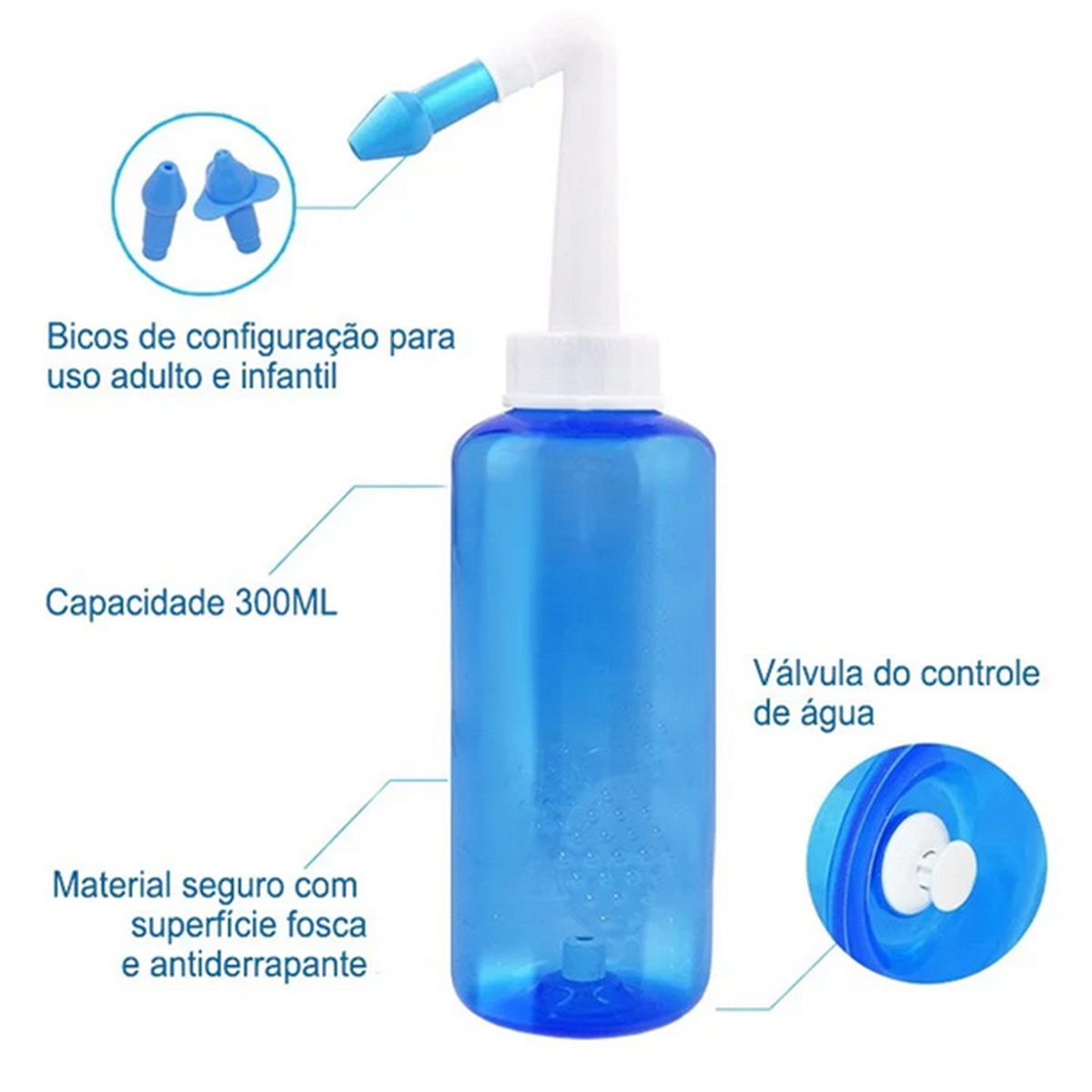 Lavagem Nasal Infantil e Adulto Limpador Higienizador 300mL 