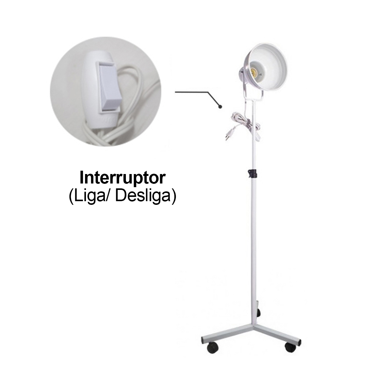 Pedestal Suporte para Infravermelho Rodízio Alt 1.35m 