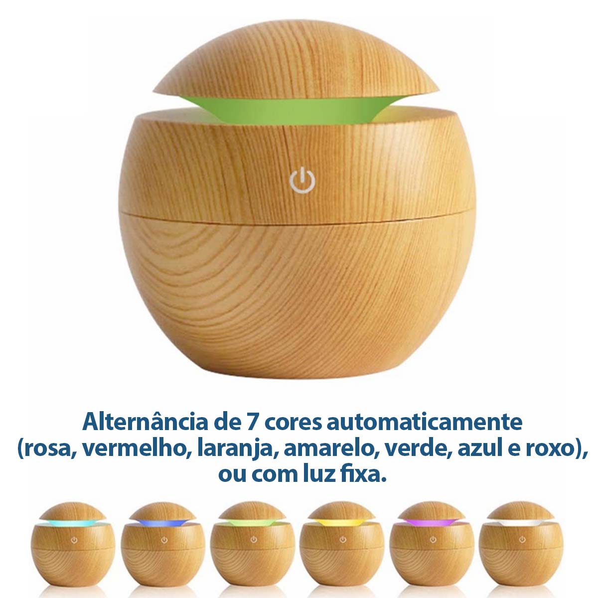 Mini Umidificador de Ar e Aromatizador de Ambientes Tipo Madeira