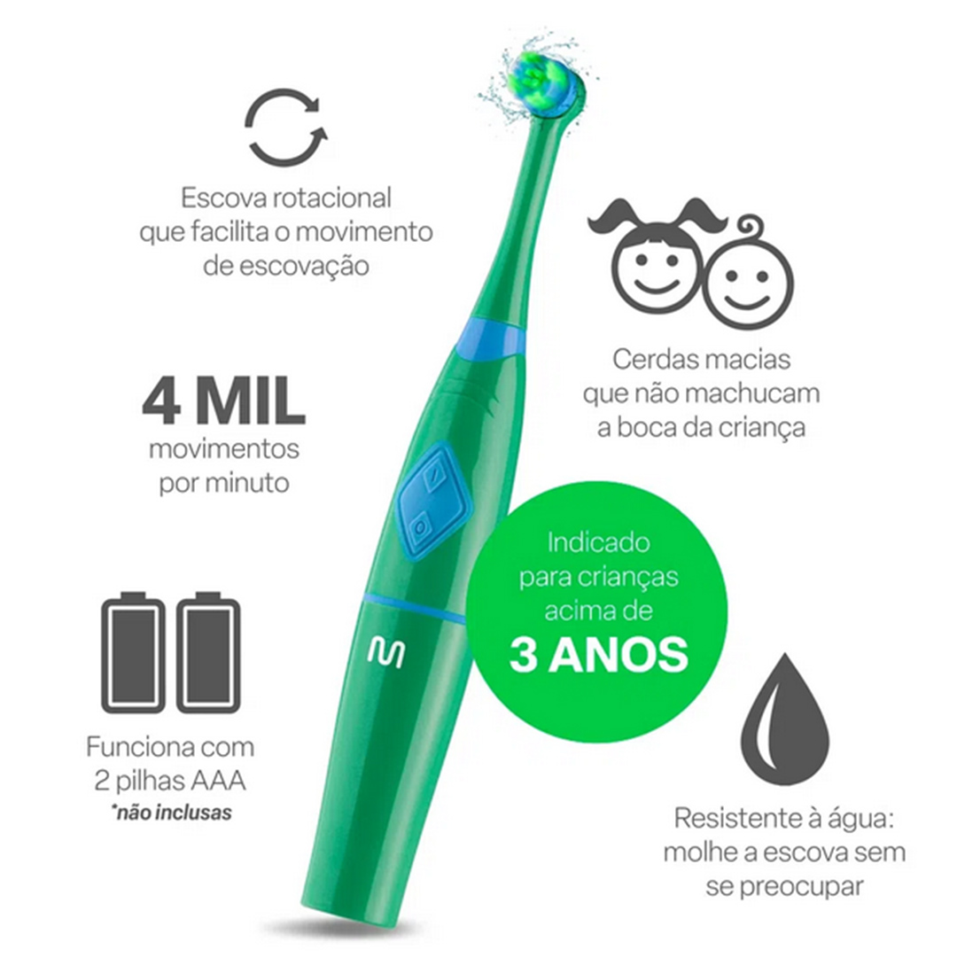 Escova Dental Elétrica Infantil Funny Brush Dinossauro Fred