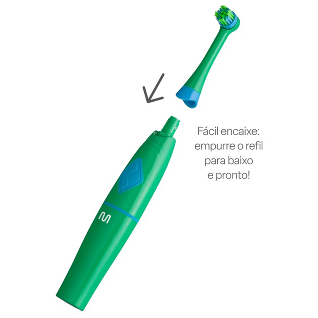Escova Dental Elétrica Infantil Funny Brush Dinossauro Fred