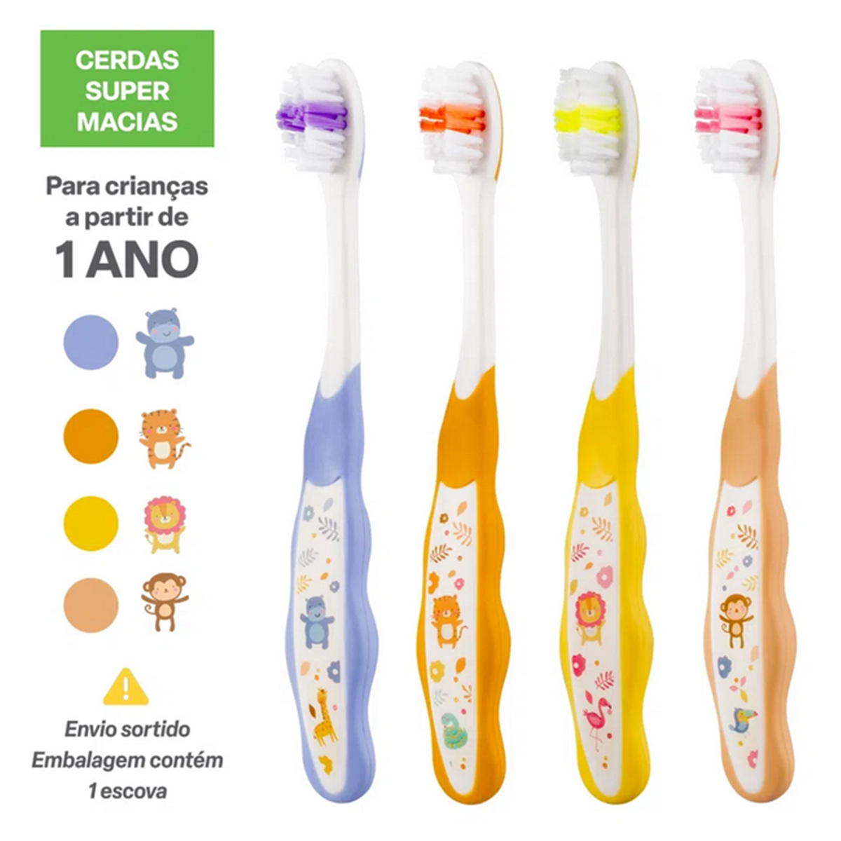 Escova de Dente Infantil Clear Up 1+ Anos 1 Unidade (Cores Sortidas)