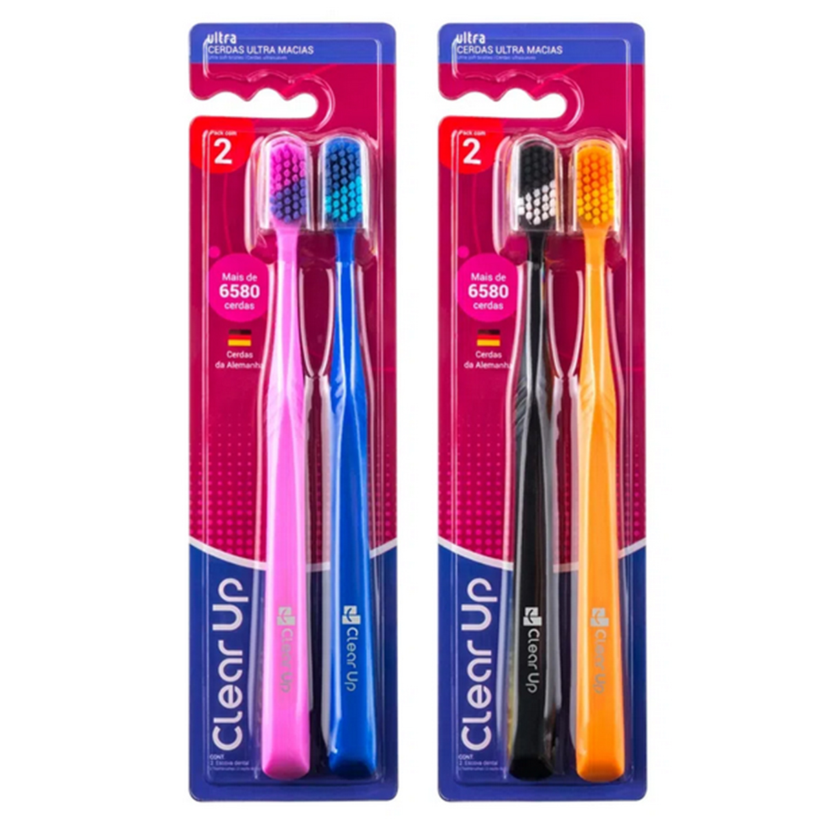 Escova de Dente Ultra Clear Up Com Cerdas Ultra Macias 2 Unidades (Cores Sortidas)