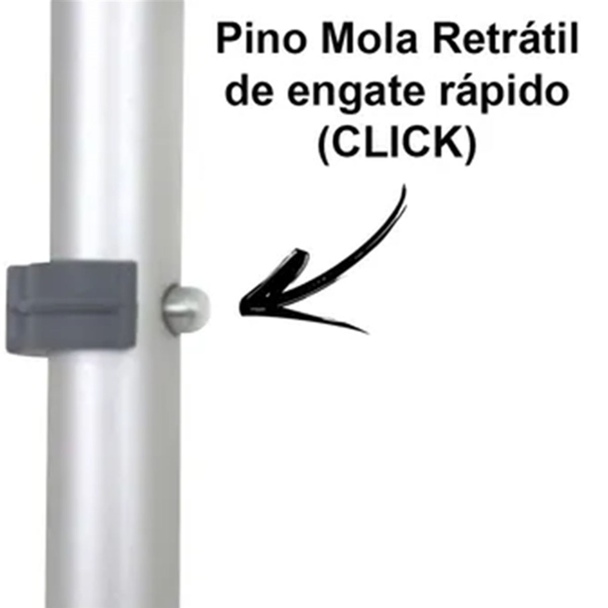 Muleta Canadense Sequencial Articulada Click 110kg Ponteira 3/4 Unidade Cinza