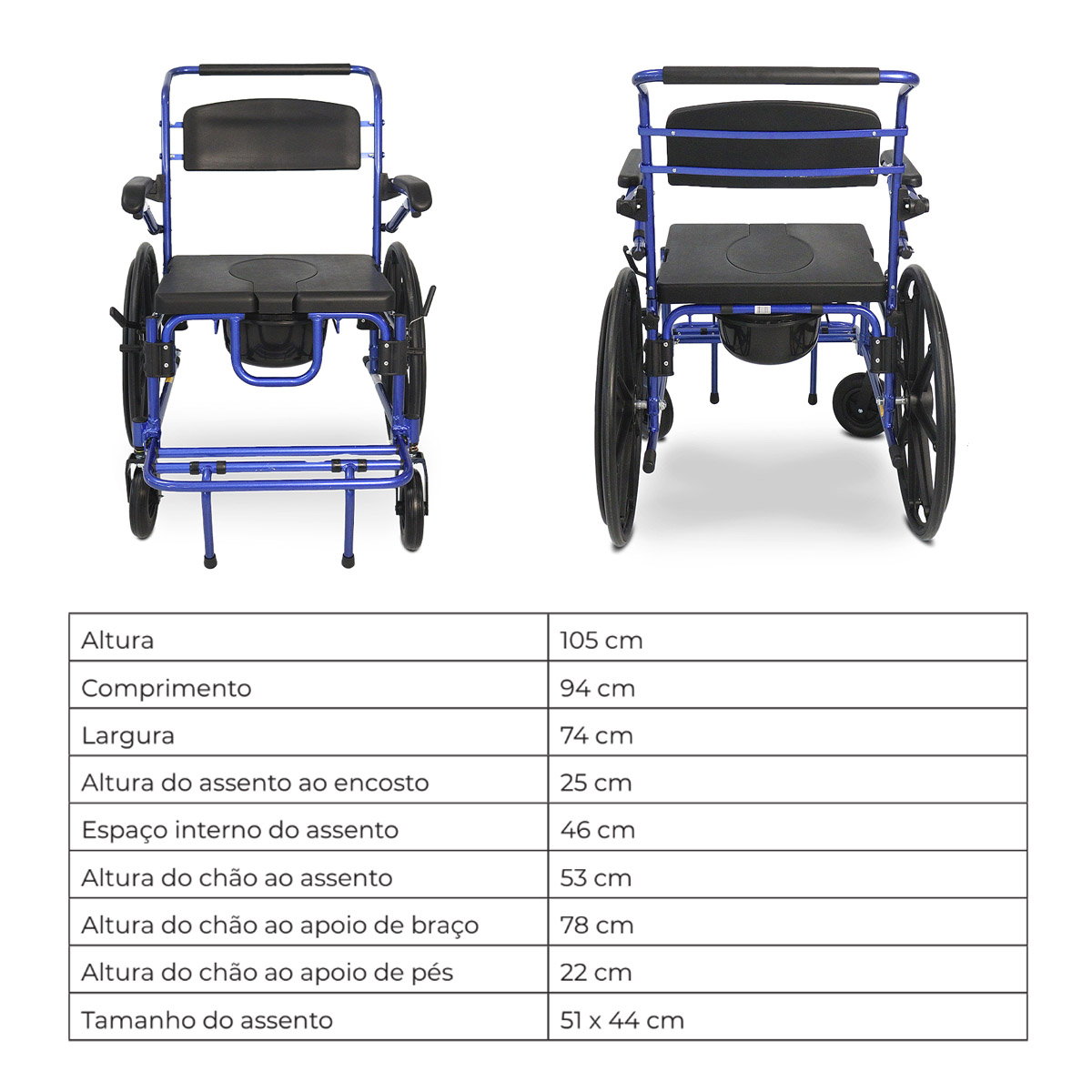 Cadeira de Banho Higienização Obeso 200kg D70 Dellamed