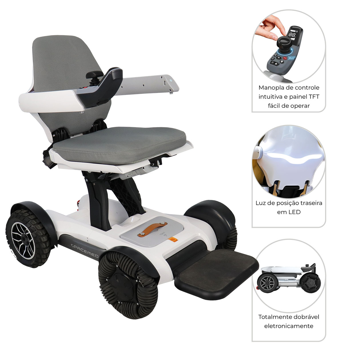 Cadeira Motorizada Dobrável até 120Kg Spacemed Dellamed