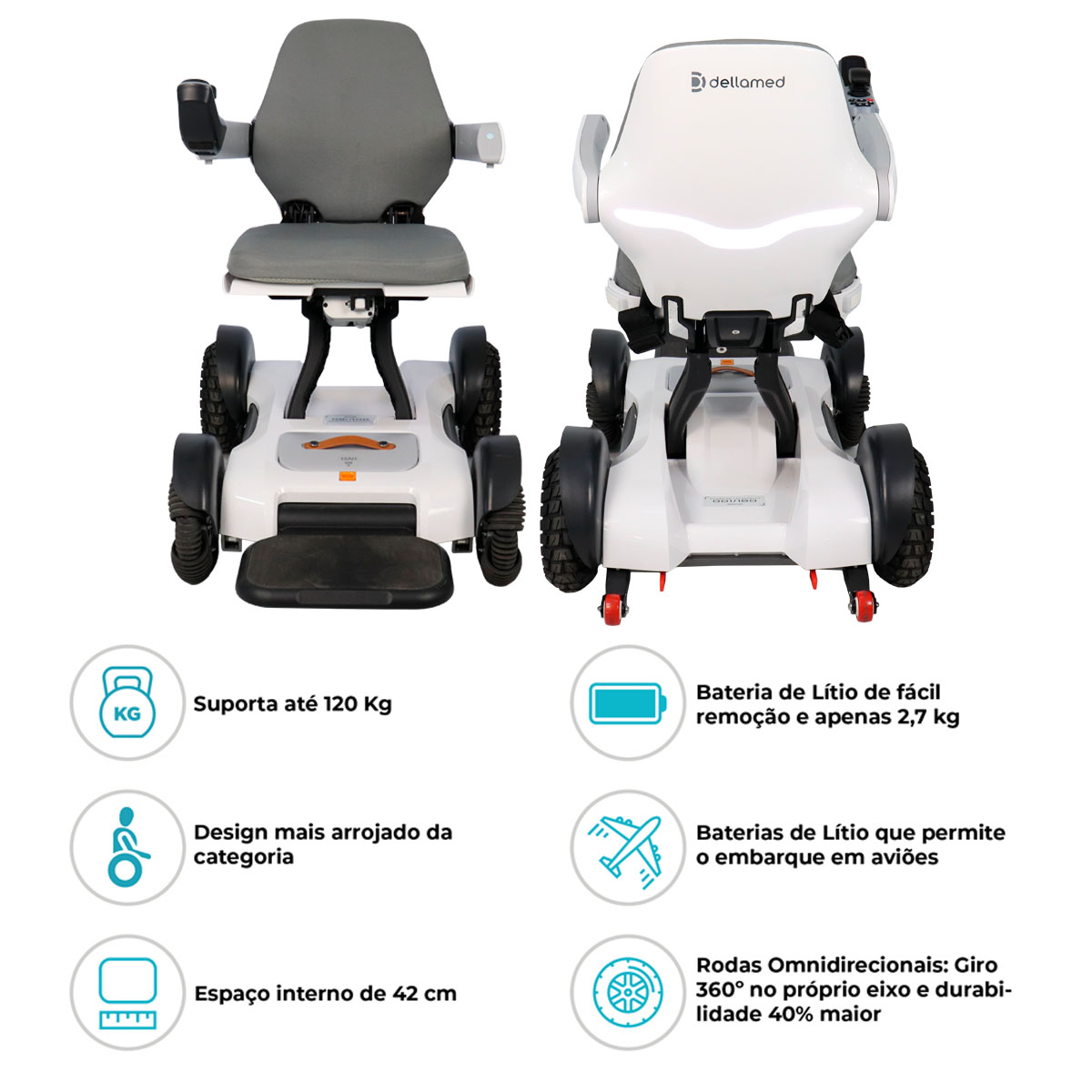 Cadeira Motorizada Dobrável até 120Kg Spacemed Dellamed