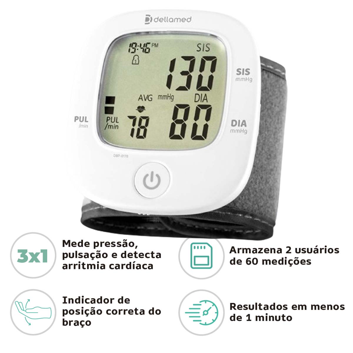 Aparelho de Pressão de Pulso Digital Super Dellamed