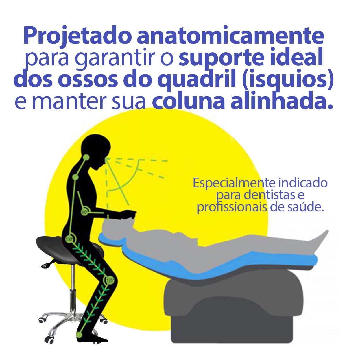 Mocho Tipo Sela Bipartido Ergonômico Preto OrthoPauher
