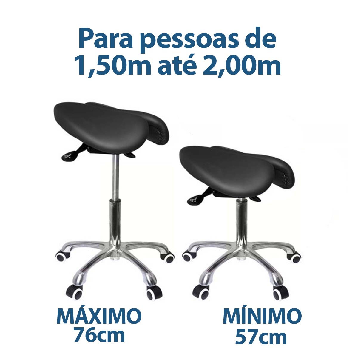 Mocho Tipo Sela Bipartido Ergonômico Preto OrthoPauher