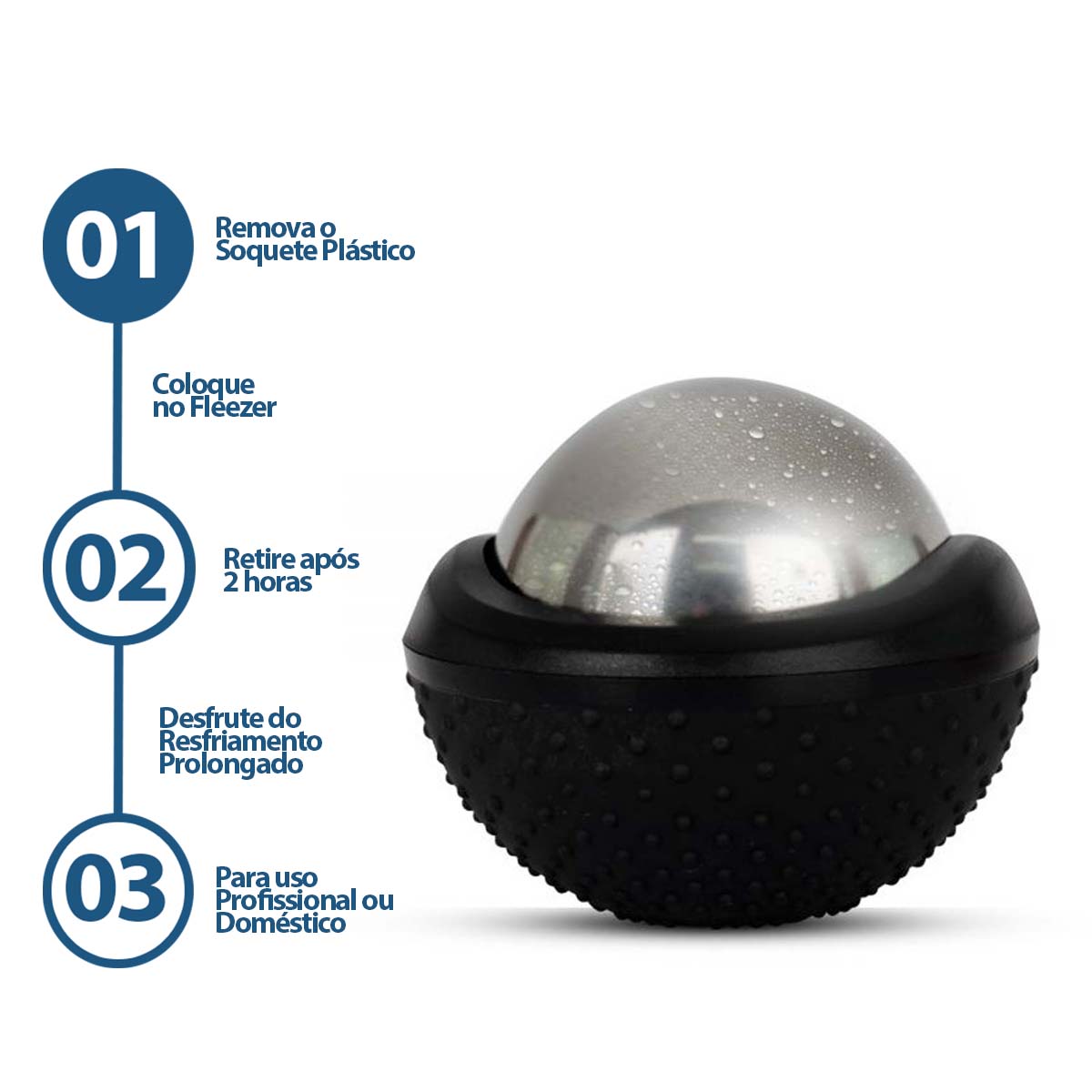 Ice Ball 2 em 1 Para Crioterapia e Massagem Terapeutica 6cm