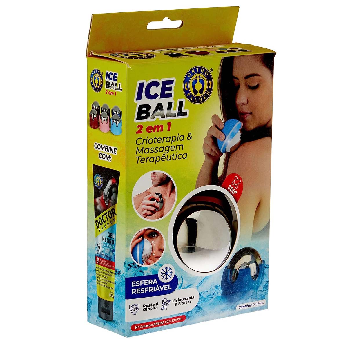 Ice Ball 2 em 1 Para Crioterapia e Massagem Terapeutica 6cm