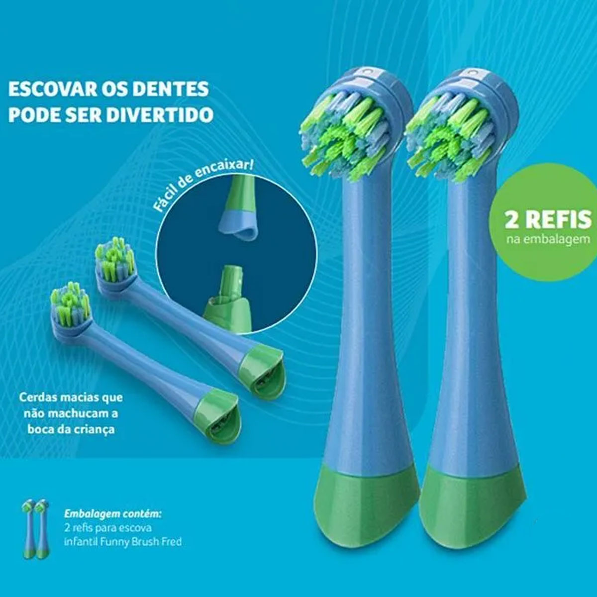 Refil Escova Funny Brush Fred 2 Und