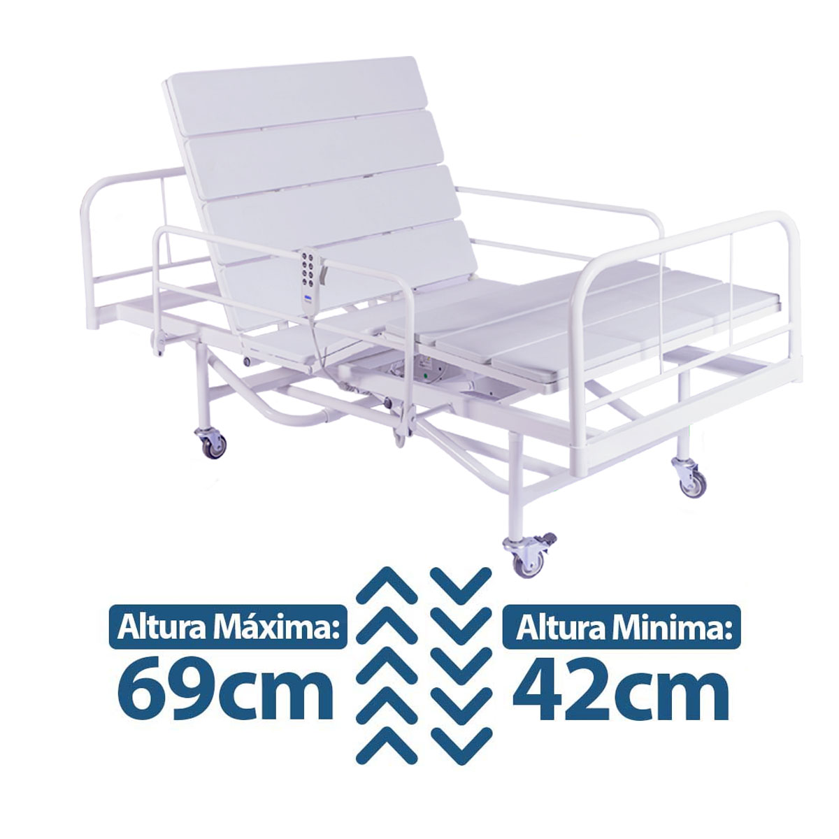 Cama Hospitalar Fawler Elétrica ABS 3 Movimentos com Elevação 160kg MR441